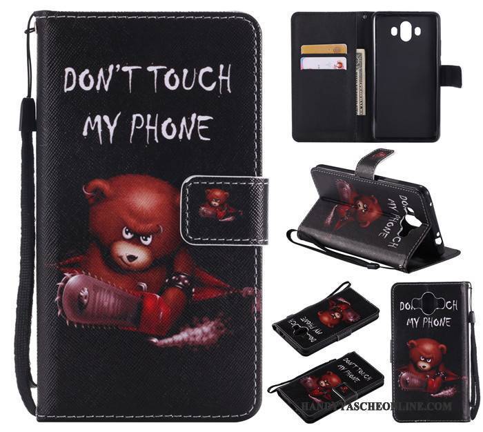 Hülle Huawei Mate 10 Folio Handyhüllen Rot, Case Huawei Mate 10 Karikatur Anti-sturz