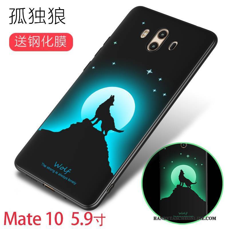 Hülle Huawei Mate 10 Kreativ Anti-sturz Persönlichkeit, Case Huawei Mate 10 Silikon Grün Leuchtende