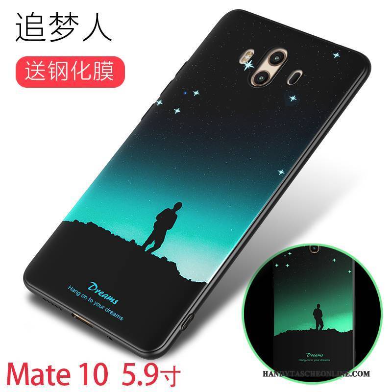 Hülle Huawei Mate 10 Kreativ Anti-sturz Persönlichkeit, Case Huawei Mate 10 Silikon Grün Leuchtende