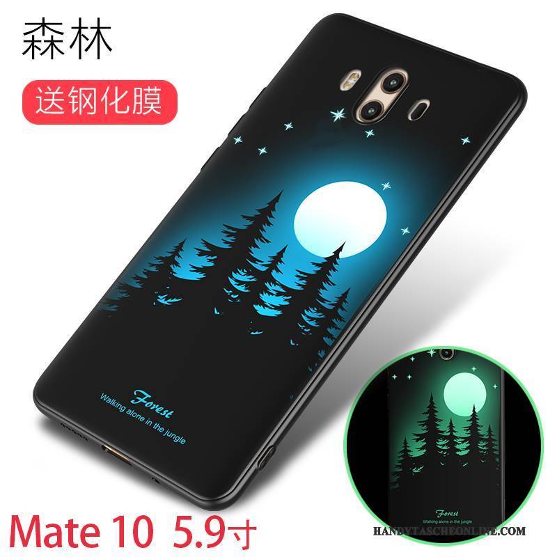 Hülle Huawei Mate 10 Kreativ Anti-sturz Persönlichkeit, Case Huawei Mate 10 Silikon Grün Leuchtende