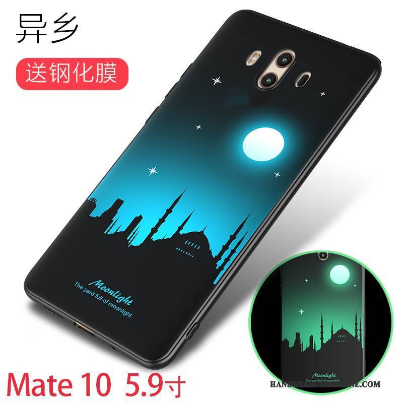 Hülle Huawei Mate 10 Kreativ Anti-sturz Persönlichkeit, Case Huawei Mate 10 Silikon Grün Leuchtende