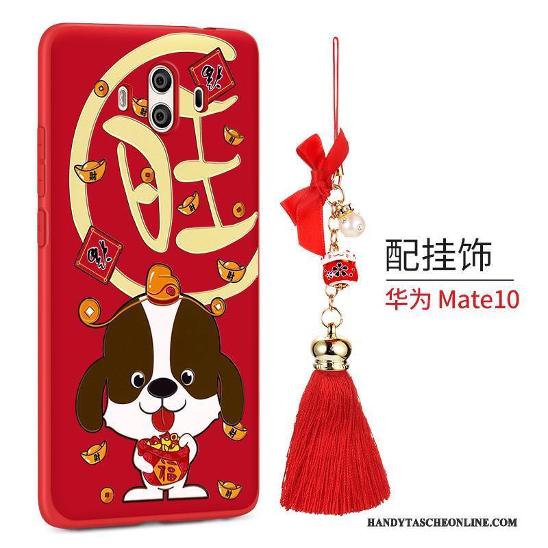 Hülle Huawei Mate 10 Kreativ Rot Handyhüllen, Case Huawei Mate 10 Persönlichkeit Hund