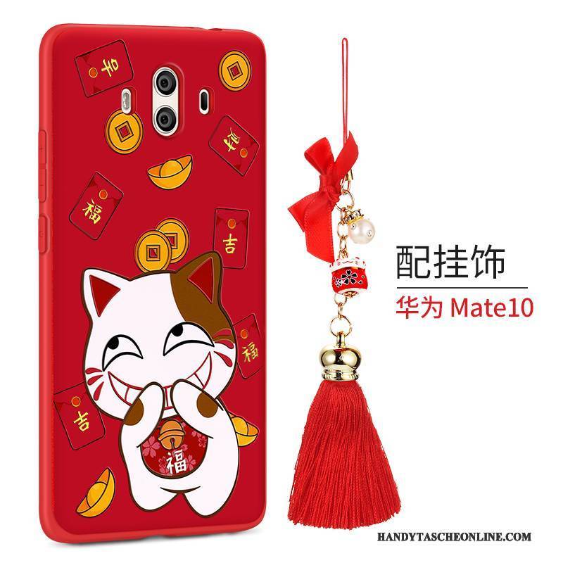 Hülle Huawei Mate 10 Kreativ Rot Handyhüllen, Case Huawei Mate 10 Persönlichkeit Hund