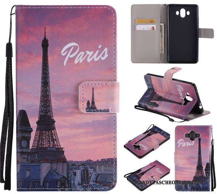 Hülle Huawei Mate 10 Lederhülle Rosa Anti-sturz, Case Huawei Mate 10 Karikatur Handyhüllen