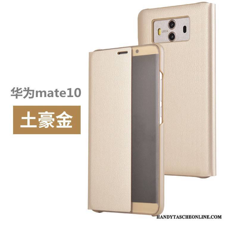 Hülle Huawei Mate 10 Lederhülle Schwarz Handyhüllen, Case Huawei Mate 10 Schutz