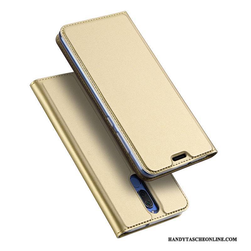 Hülle Huawei Mate 10 Lite Folio Gold Anti-sturz, Case Huawei Mate 10 Lite Lederhülle Handyhüllen