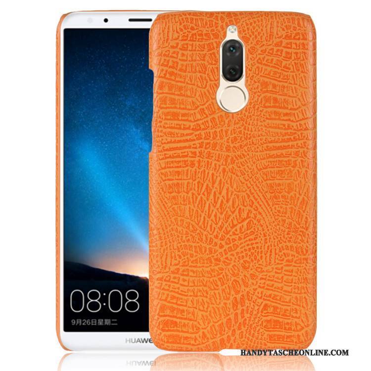 Hülle Huawei Mate 10 Lite Leder Anti-sturz Orange, Case Huawei Mate 10 Lite Retro Schwer Muster