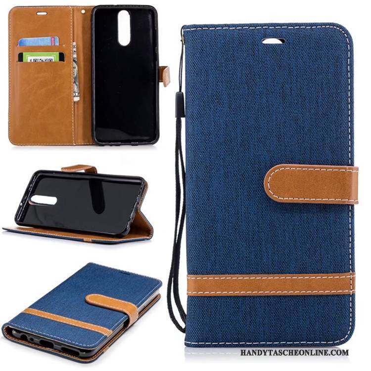 Hülle Huawei Mate 10 Lite Lederhülle Karte Handyhüllen, Case Huawei Mate 10 Lite Geldbörse Pur Denim