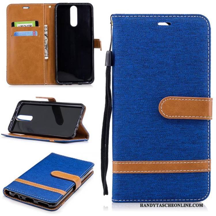 Hülle Huawei Mate 10 Lite Lederhülle Karte Handyhüllen, Case Huawei Mate 10 Lite Geldbörse Pur Denim