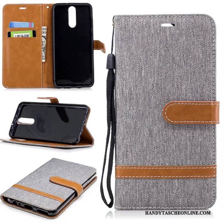 Hülle Huawei Mate 10 Lite Lederhülle Karte Handyhüllen, Case Huawei Mate 10 Lite Geldbörse Pur Denim