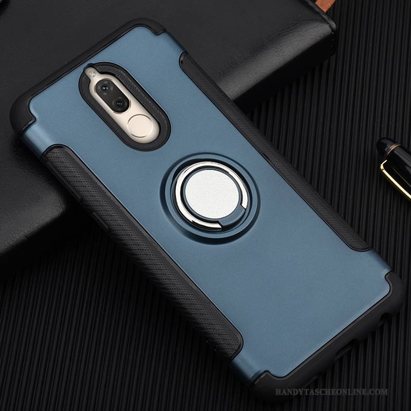 Hülle Huawei Mate 10 Lite Weiche Blau Magnetismus, Case Huawei Mate 10 Lite Silikon Anti-sturz Ring