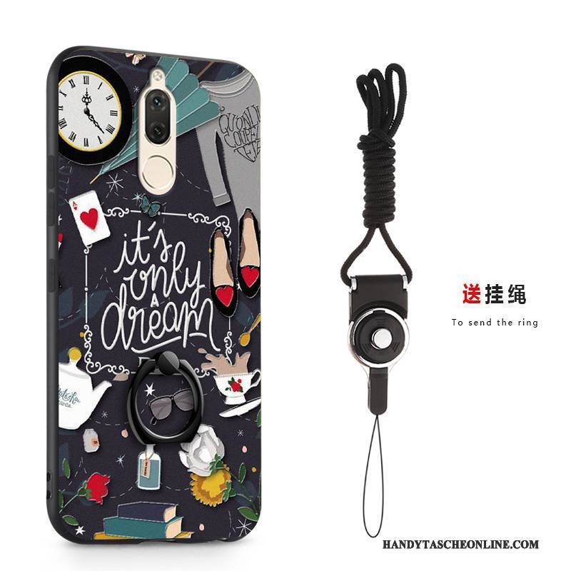 Hülle Huawei Mate 10 Lite Weiche Schwarz Handyhüllen, Case Huawei Mate 10 Lite Taschen Ring