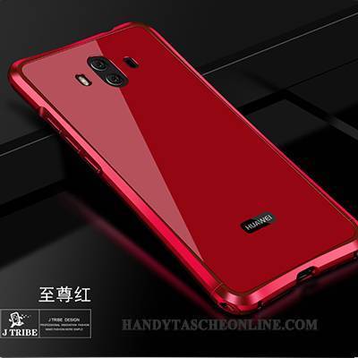 Hülle Huawei Mate 10 Metall Trend Handyhüllen, Case Huawei Mate 10 Schutz Grenze Rot