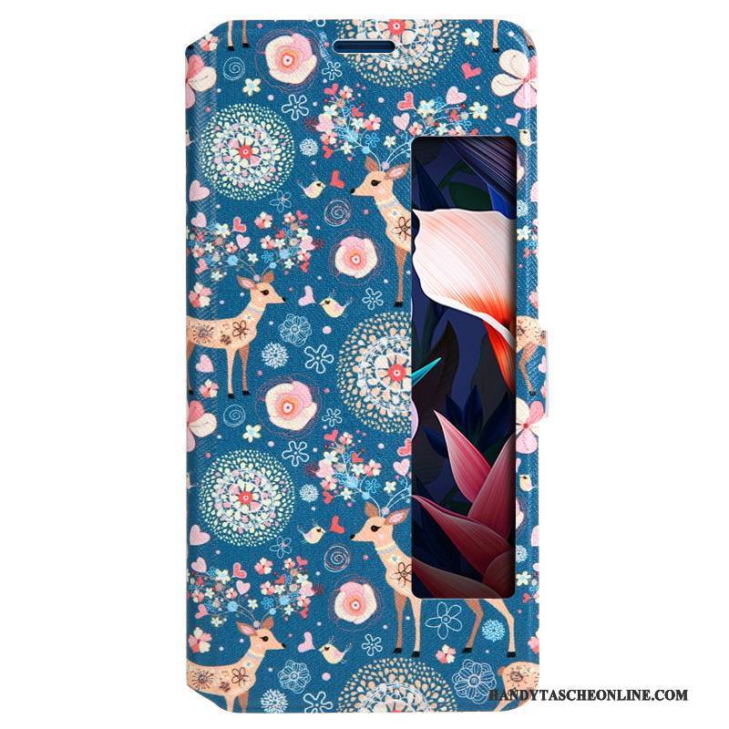 Hülle Huawei Mate 10 Pro Folio Handyhüllen Anti-sturz, Case Huawei Mate 10 Pro Taschen Windows Blau