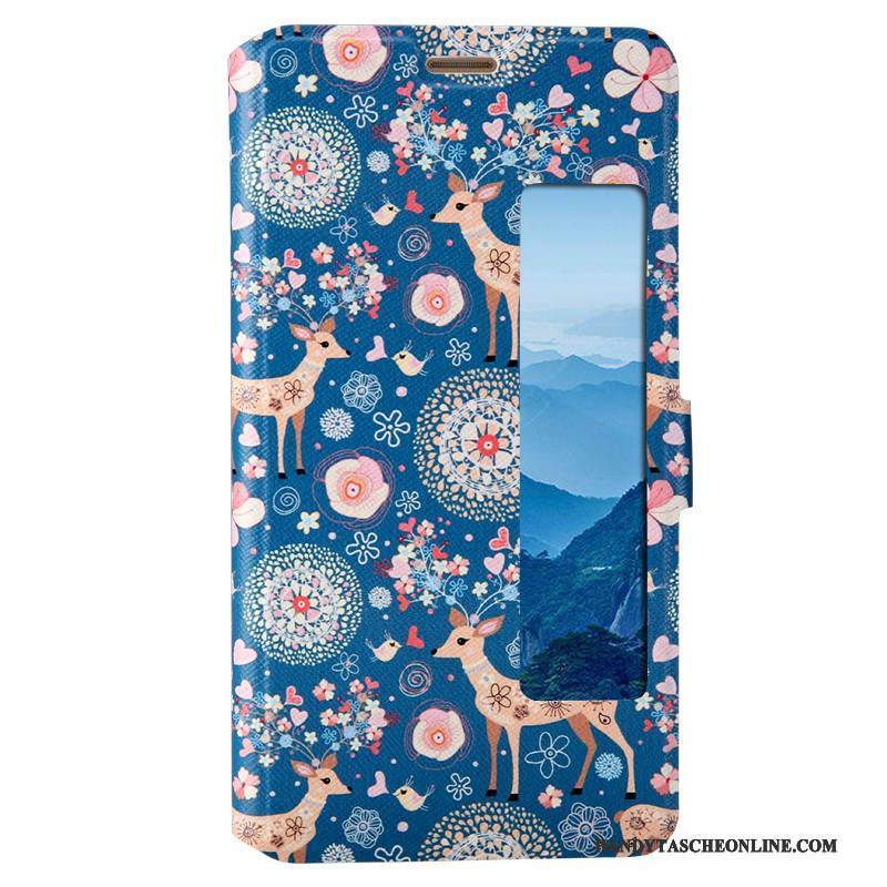 Hülle Huawei Mate 10 Pro Folio Handyhüllen Anti-sturz, Case Huawei Mate 10 Pro Taschen Windows Blau