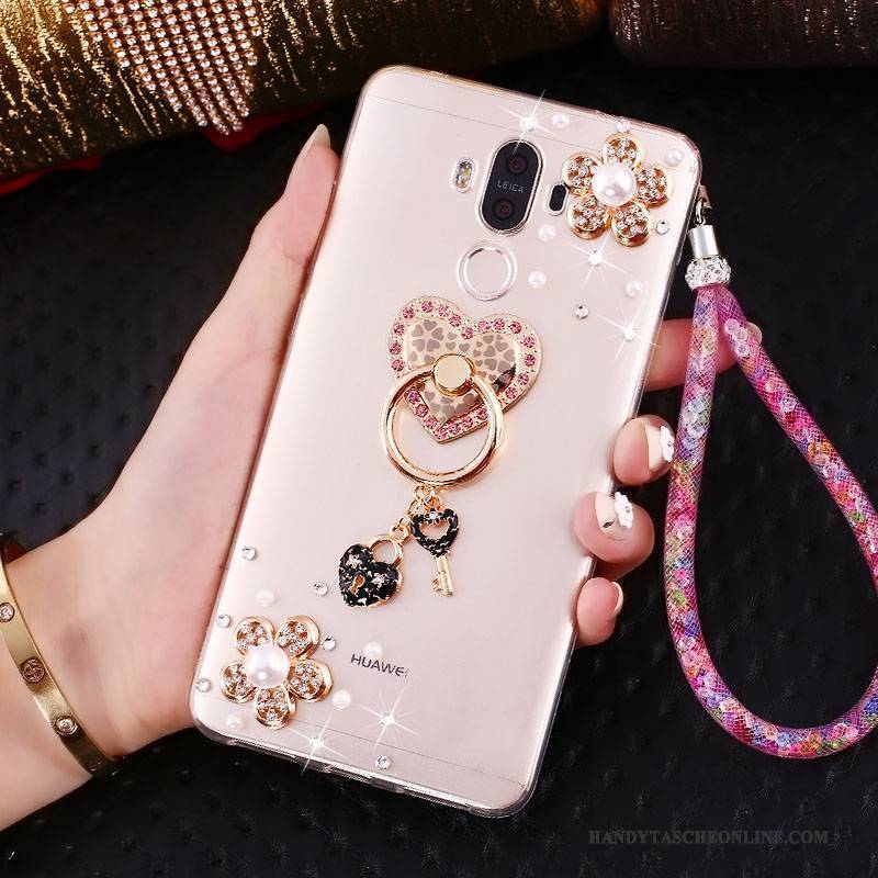 Hülle Huawei Mate 10 Pro Halterung Hängende Verzierungen Rosa, Case Huawei Mate 10 Pro Strass Anti-sturz Handyhüllen