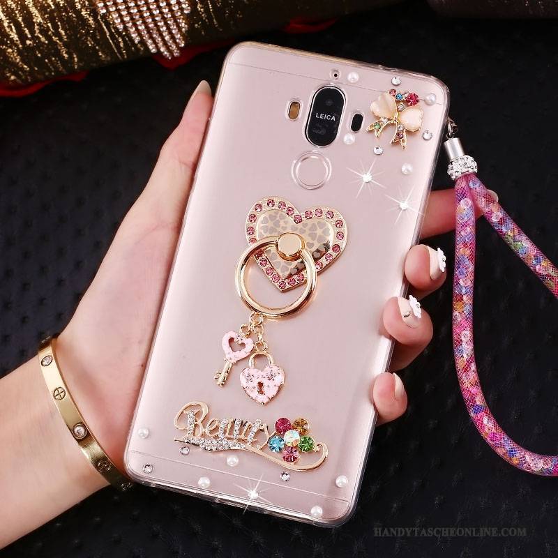 Hülle Huawei Mate 10 Pro Halterung Hängende Verzierungen Rosa, Case Huawei Mate 10 Pro Strass Anti-sturz Handyhüllen