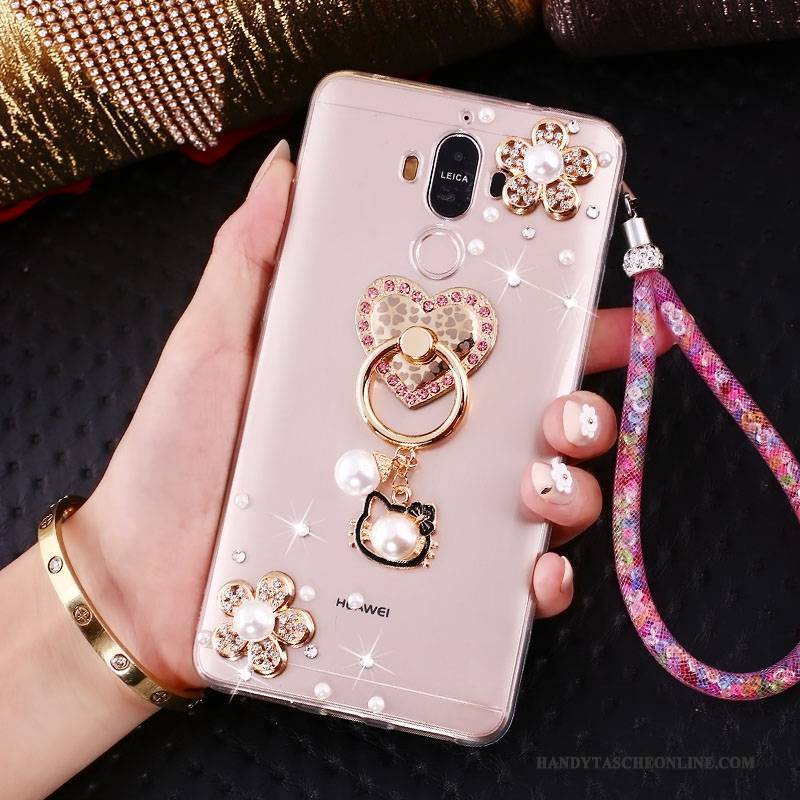 Hülle Huawei Mate 10 Pro Halterung Hängende Verzierungen Rosa, Case Huawei Mate 10 Pro Strass Anti-sturz Handyhüllen