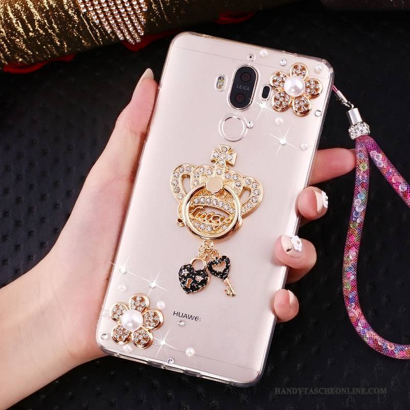 Hülle Huawei Mate 10 Pro Halterung Hängende Verzierungen Rosa, Case Huawei Mate 10 Pro Strass Anti-sturz Handyhüllen