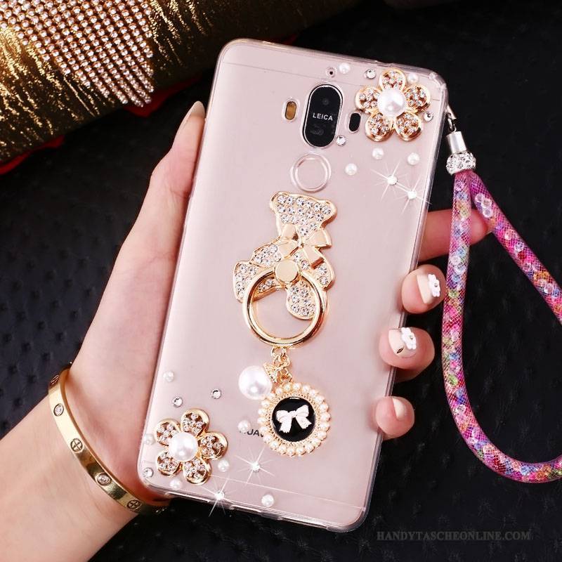 Hülle Huawei Mate 10 Pro Halterung Hängende Verzierungen Rosa, Case Huawei Mate 10 Pro Strass Anti-sturz Handyhüllen