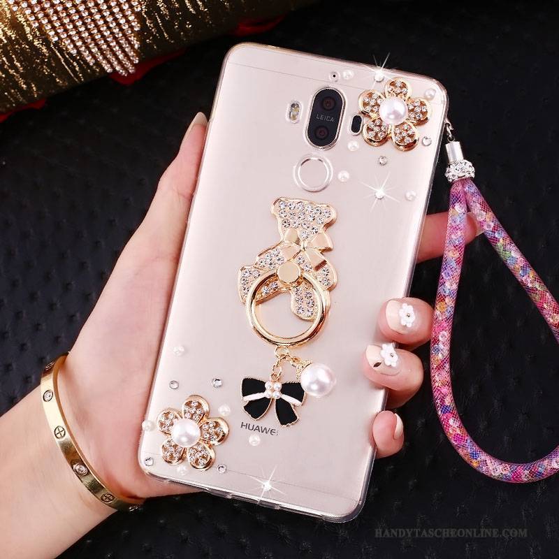 Hülle Huawei Mate 10 Pro Halterung Hängende Verzierungen Rosa, Case Huawei Mate 10 Pro Strass Anti-sturz Handyhüllen