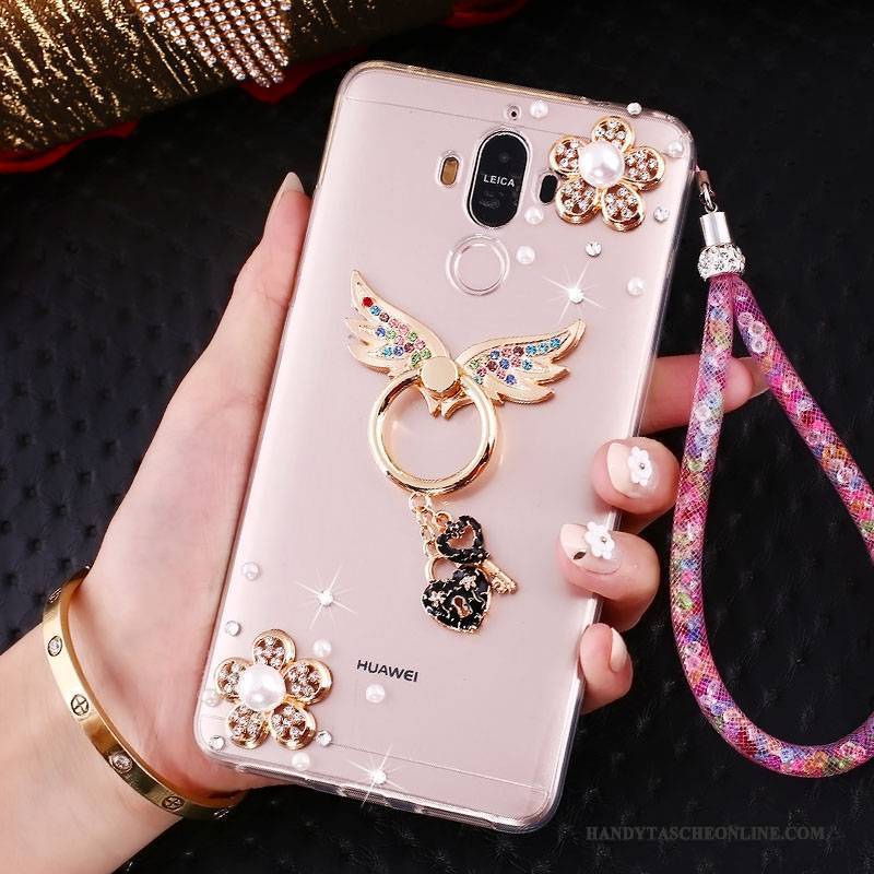 Hülle Huawei Mate 10 Pro Halterung Hängende Verzierungen Rosa, Case Huawei Mate 10 Pro Strass Anti-sturz Handyhüllen