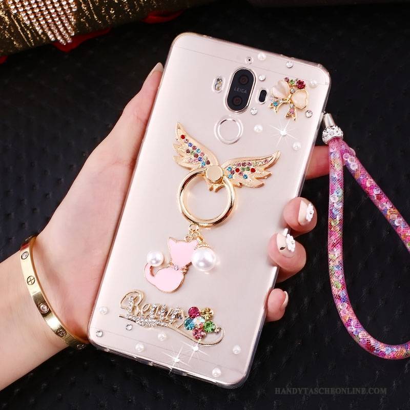 Hülle Huawei Mate 10 Pro Halterung Hängende Verzierungen Rosa, Case Huawei Mate 10 Pro Strass Anti-sturz Handyhüllen