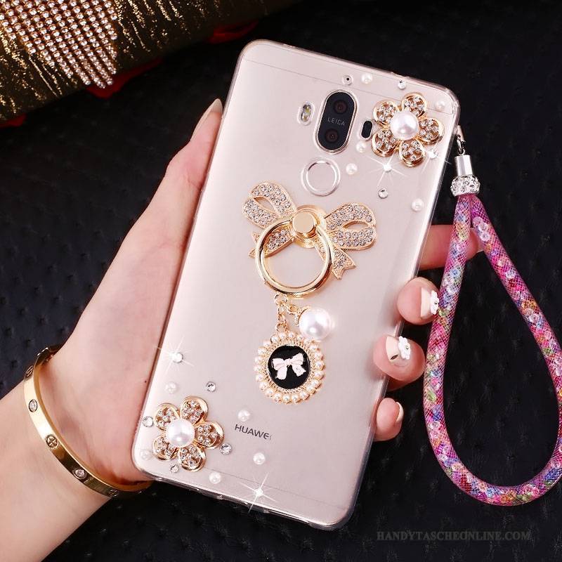 Hülle Huawei Mate 10 Pro Halterung Hängende Verzierungen Rosa, Case Huawei Mate 10 Pro Strass Anti-sturz Handyhüllen