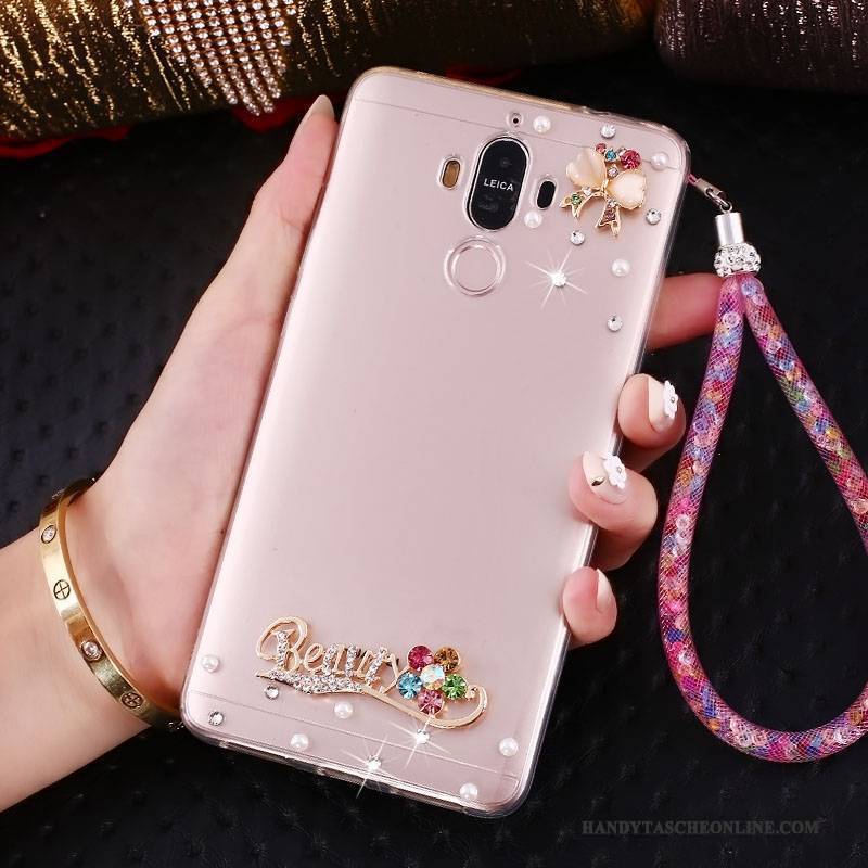 Hülle Huawei Mate 10 Pro Halterung Hängende Verzierungen Rosa, Case Huawei Mate 10 Pro Strass Anti-sturz Handyhüllen