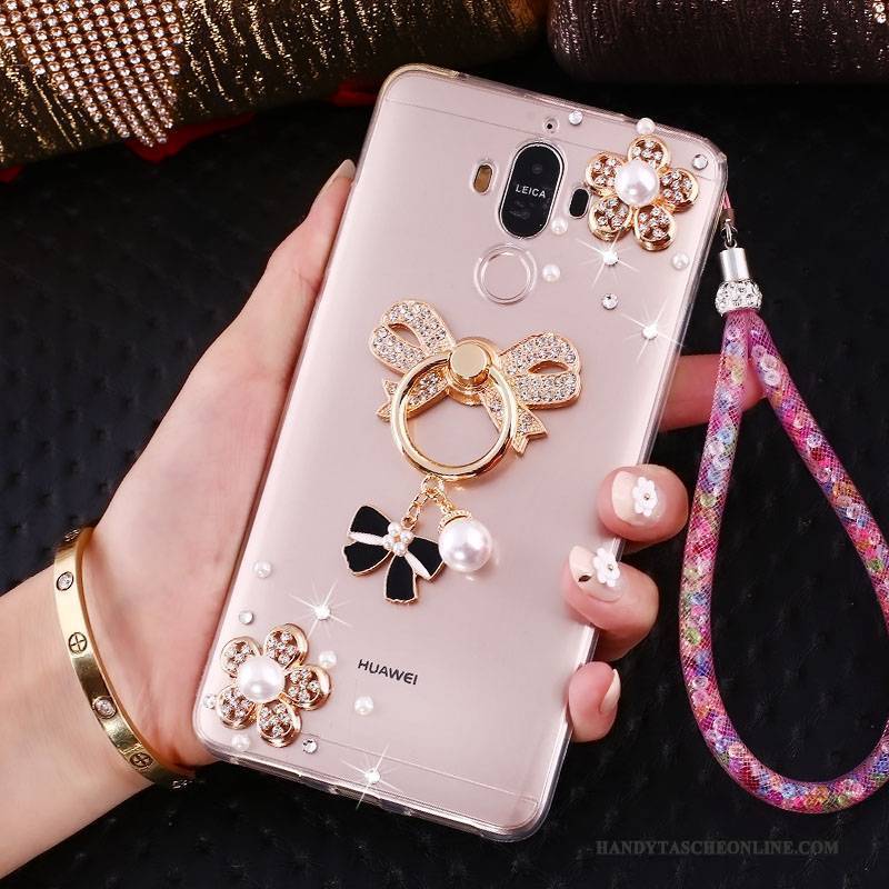 Hülle Huawei Mate 10 Pro Halterung Hängende Verzierungen Rosa, Case Huawei Mate 10 Pro Strass Anti-sturz Handyhüllen