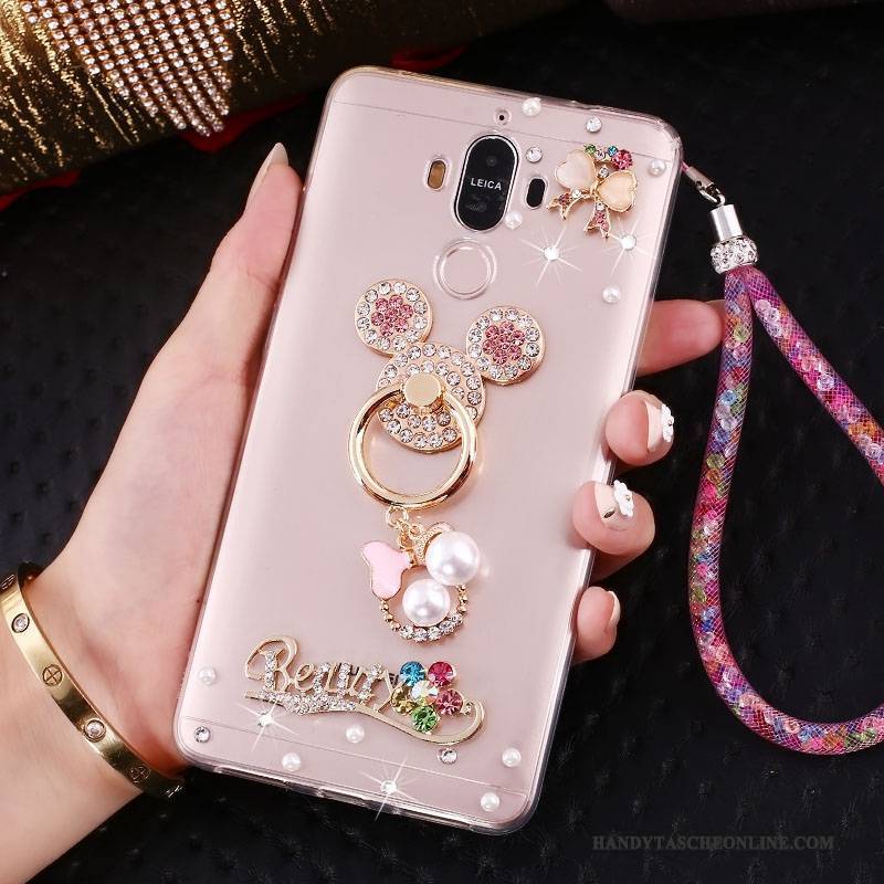 Hülle Huawei Mate 10 Pro Halterung Hängende Verzierungen Rosa, Case Huawei Mate 10 Pro Strass Anti-sturz Handyhüllen