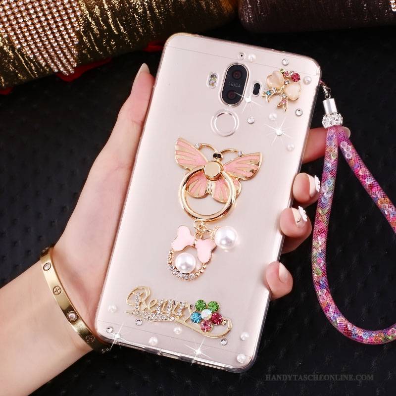 Hülle Huawei Mate 10 Pro Halterung Hängende Verzierungen Rosa, Case Huawei Mate 10 Pro Strass Anti-sturz Handyhüllen