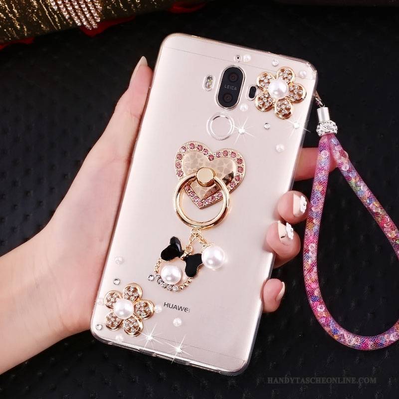 Hülle Huawei Mate 10 Pro Halterung Hängende Verzierungen Rosa, Case Huawei Mate 10 Pro Strass Anti-sturz Handyhüllen