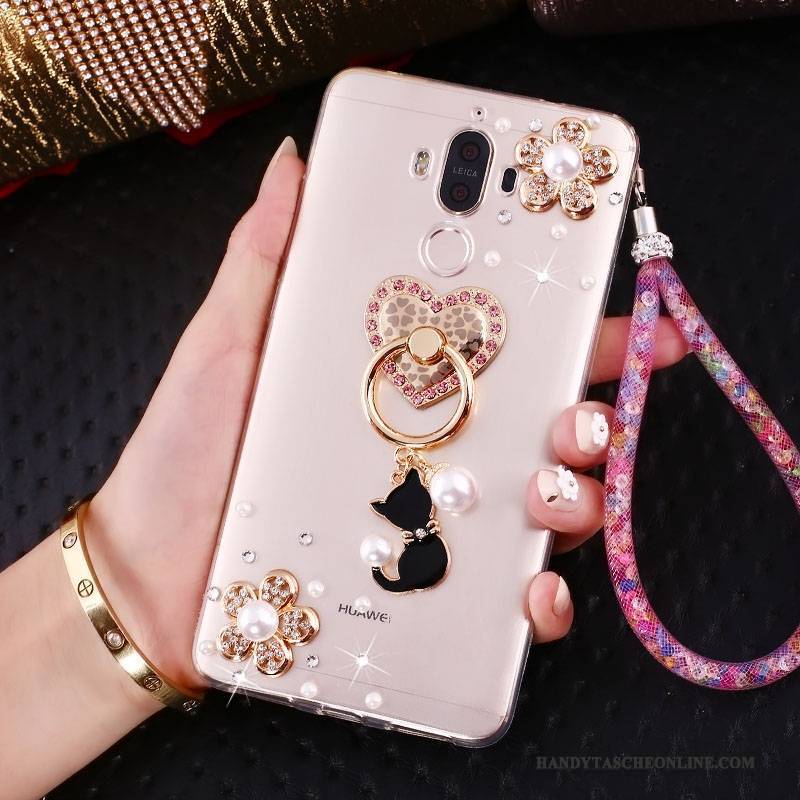 Hülle Huawei Mate 10 Pro Halterung Hängende Verzierungen Rosa, Case Huawei Mate 10 Pro Strass Anti-sturz Handyhüllen