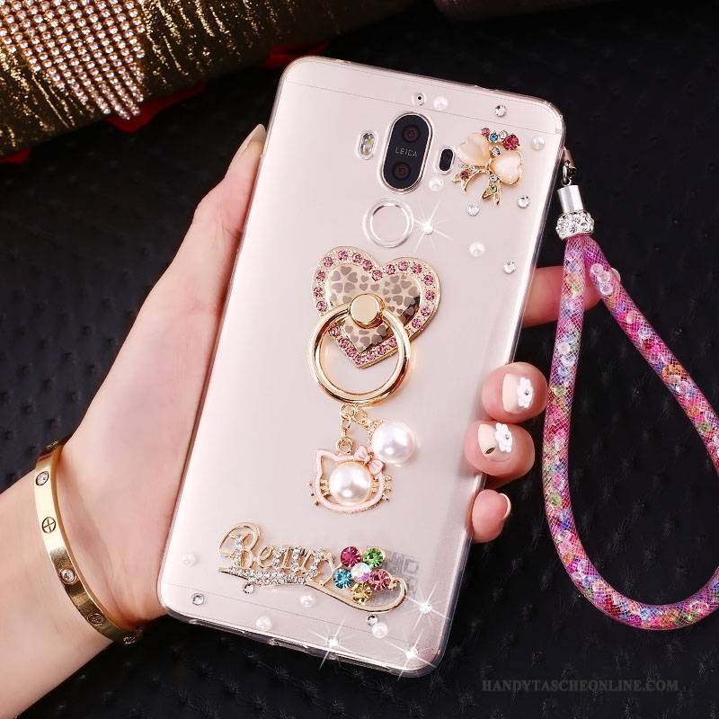 Hülle Huawei Mate 10 Pro Halterung Hängende Verzierungen Rosa, Case Huawei Mate 10 Pro Strass Anti-sturz Handyhüllen