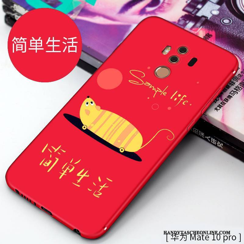 Hülle Huawei Mate 10 Pro Karikatur Nette Rot, Case Huawei Mate 10 Pro Kreativ Handyhüllen Anti-sturz