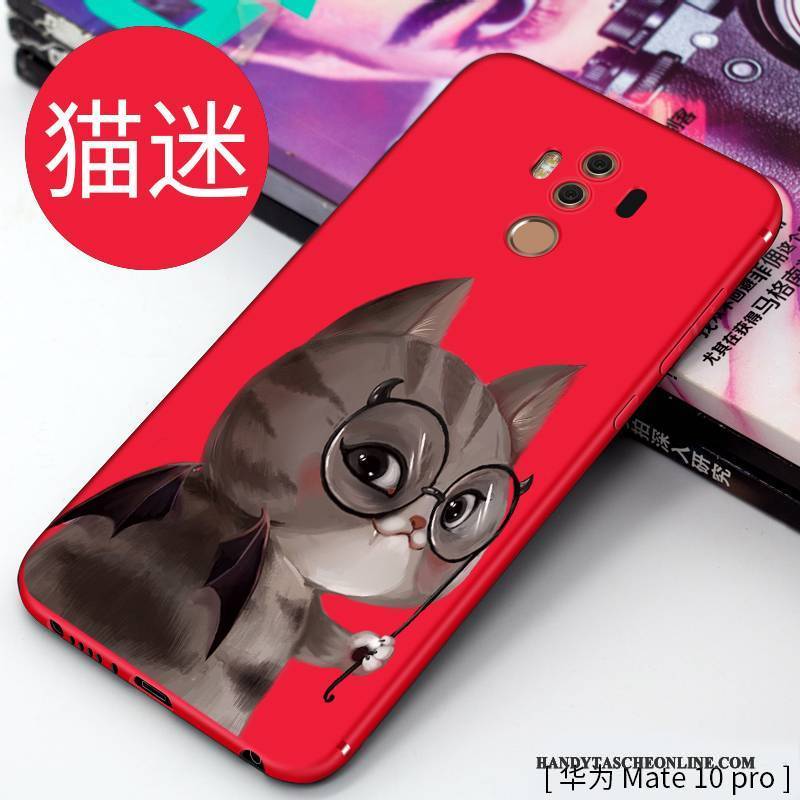 Hülle Huawei Mate 10 Pro Karikatur Nette Rot, Case Huawei Mate 10 Pro Kreativ Handyhüllen Anti-sturz