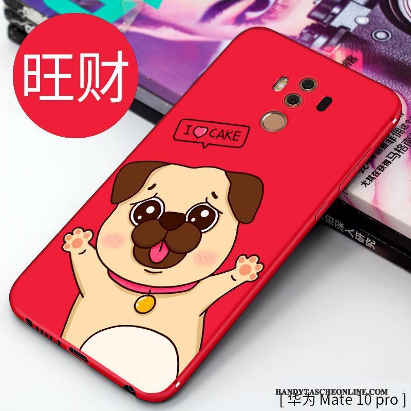 Hülle Huawei Mate 10 Pro Karikatur Nette Rot, Case Huawei Mate 10 Pro Kreativ Handyhüllen Anti-sturz