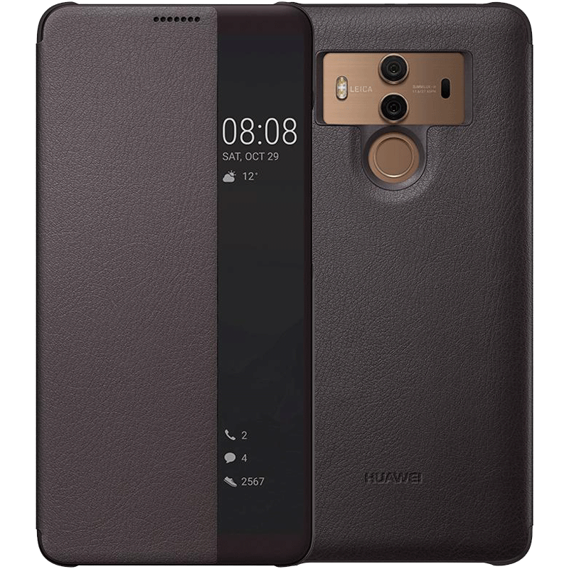 Hülle Huawei Mate 10 Pro Lederhülle Grau Windows, Case Huawei Mate 10 Pro Schutz