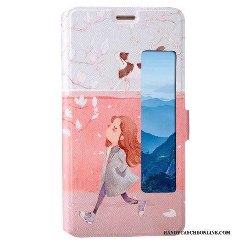 Hülle Huawei Mate 10 Pro Lederhülle Rosa Handyhüllen, Case Huawei Mate 10 Pro Karikatur