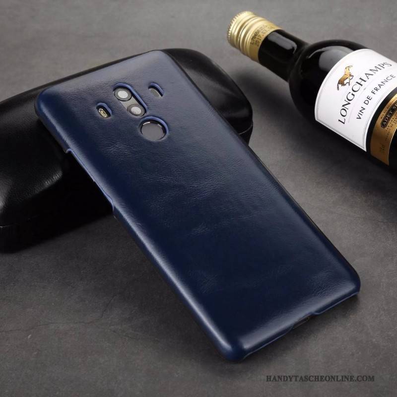 Hülle Huawei Mate 10 Pro Lederhülle Schwarz Kuh, Case Huawei Mate 10 Pro Schutz Nubuck Handyhüllen