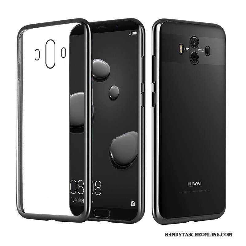 Hülle Huawei Mate 10 Pro Luxus Transparent Gold, Case Huawei Mate 10 Pro Silikon Überzug Handyhüllen