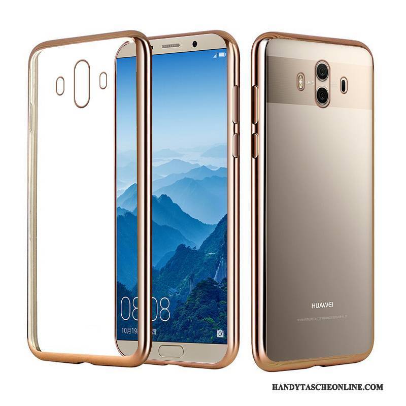 Hülle Huawei Mate 10 Pro Luxus Transparent Gold, Case Huawei Mate 10 Pro Silikon Überzug Handyhüllen