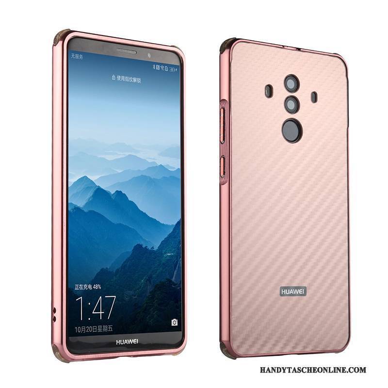 Hülle Huawei Mate 10 Pro Metall Grenze Anti-sturz, Case Huawei Mate 10 Pro Kreativ Trend Rosa