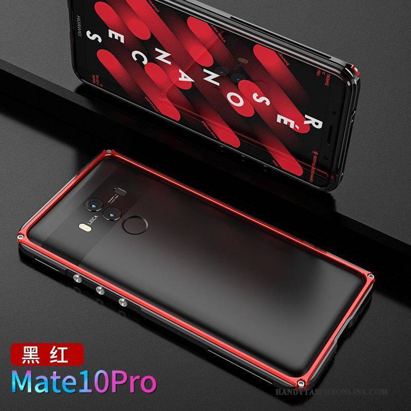 Hülle Huawei Mate 10 Pro Metall Rot Grenze, Case Huawei Mate 10 Pro Kreativ Persönlichkeit Handyhüllen