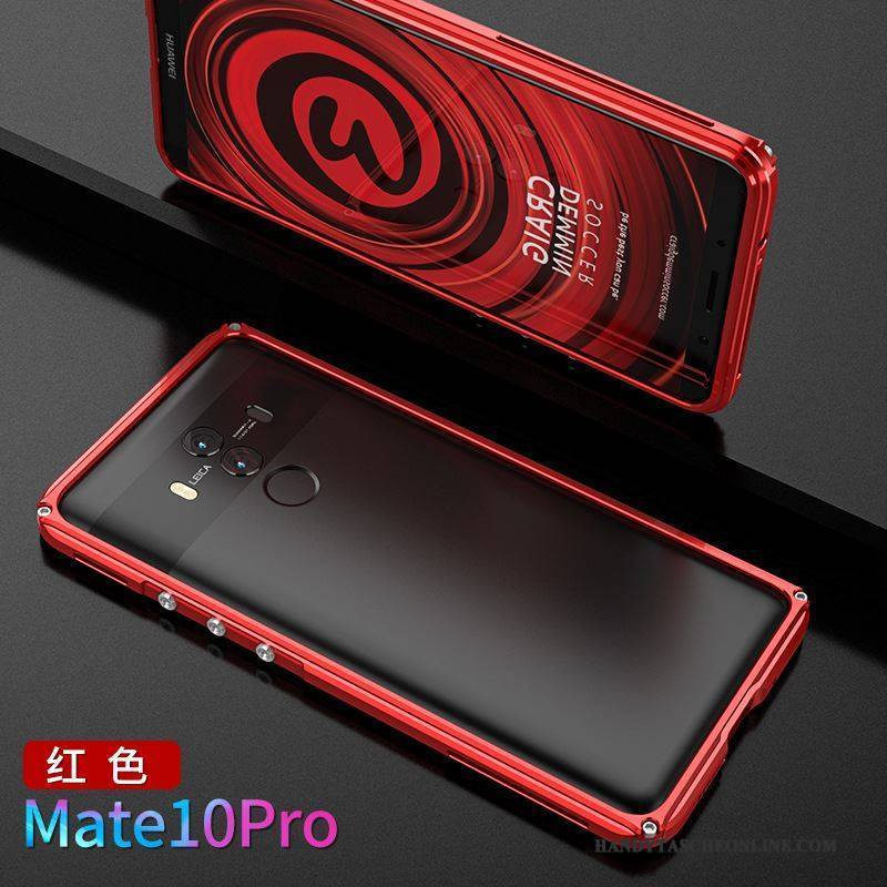 Hülle Huawei Mate 10 Pro Metall Rot Grenze, Case Huawei Mate 10 Pro Kreativ Persönlichkeit Handyhüllen