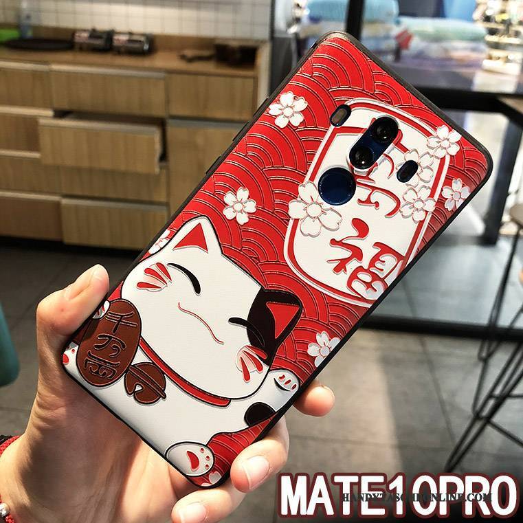 Hülle Huawei Mate 10 Pro Schutz Anti-sturz Trend, Case Huawei Mate 10 Pro Weiche Katzen Reichtum