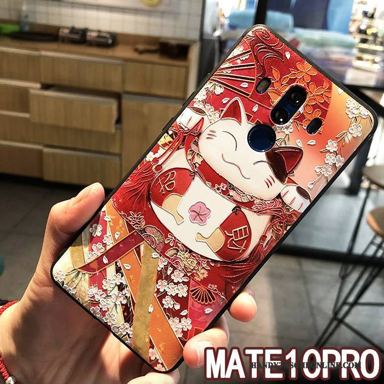 Hülle Huawei Mate 10 Pro Schutz Anti-sturz Trend, Case Huawei Mate 10 Pro Weiche Katzen Reichtum