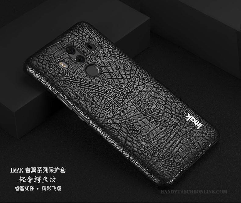 Hülle Huawei Mate 10 Pro Schutz Einfach Schwarz, Case Huawei Mate 10 Pro Leder Business