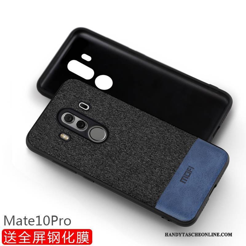 Hülle Huawei Mate 10 Pro Silikon Anti-sturz Schwarz, Case Huawei Mate 10 Pro Schutz Handyhüllen Nubuck